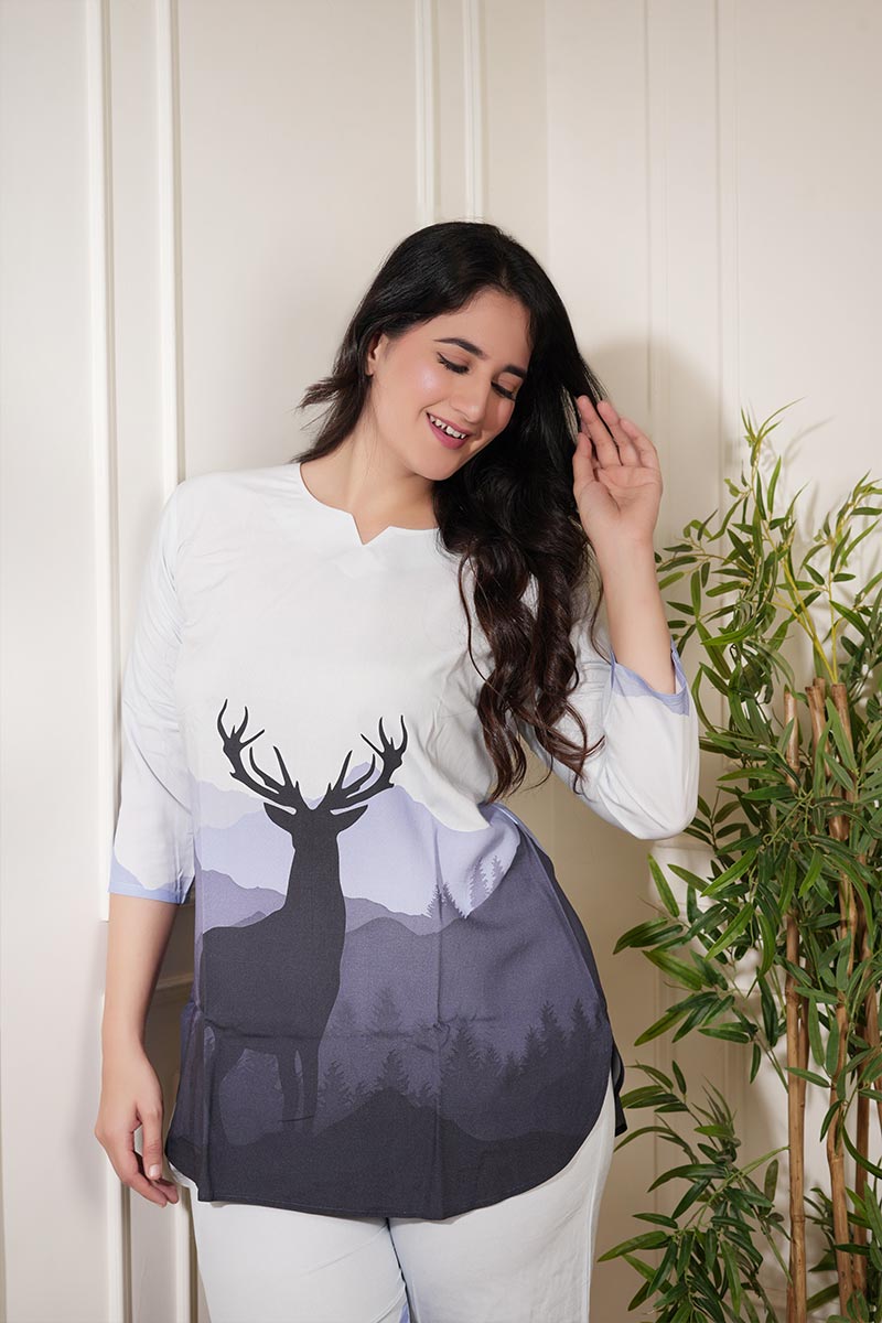 Luxury Comfort Rayon Co-Ord Set | Modern Nature-Inspired Design