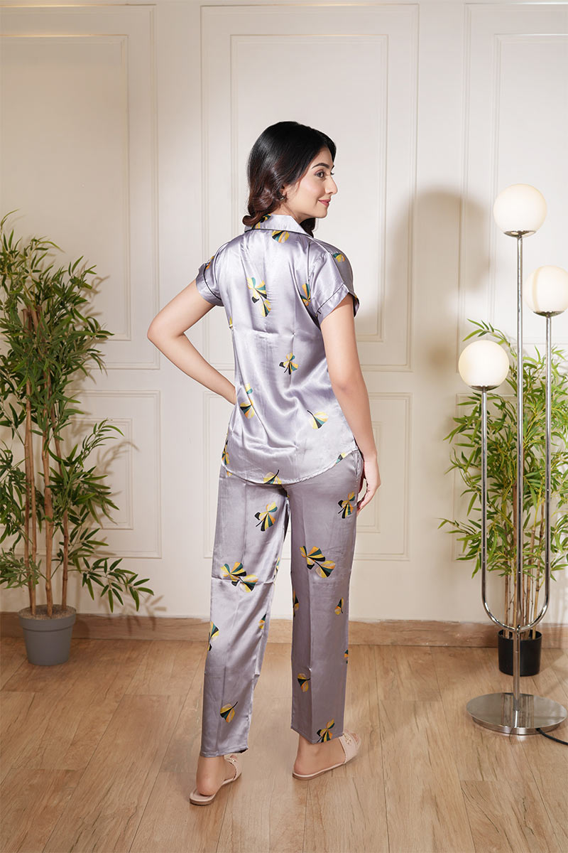 Luxe Satin Bloom Nightwear Set - Soft, Silky & Luxurious Night Comfort