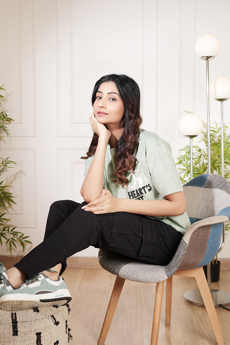 Mint Green Oversized Cotton Lycra Streetwear Co-ord Set