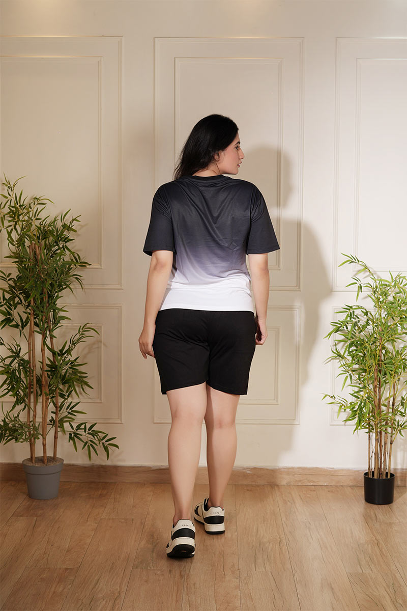 Black & White Bear Graphic Oversized Co-Ord Set